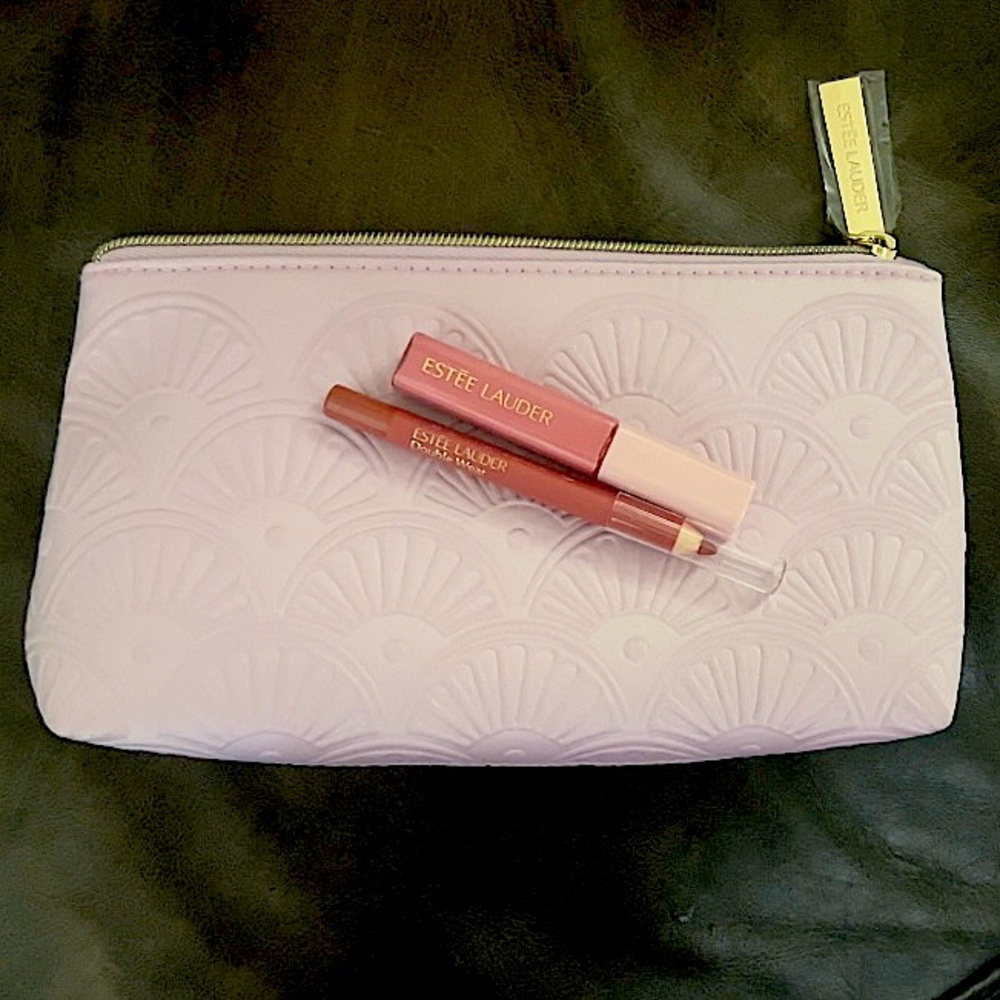Estee Lauder Lipliner/Lipgloss Set with Bag Neutral Pink Shades